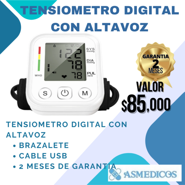 TENSIOMETRO DIGITAL CON ALTAVOZ IMP BLANCO